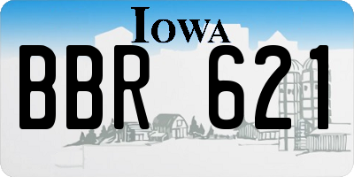IA license plate BBR621