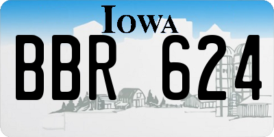 IA license plate BBR624
