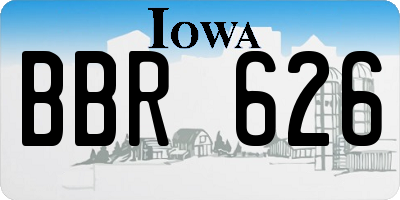 IA license plate BBR626