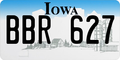 IA license plate BBR627