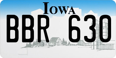 IA license plate BBR630