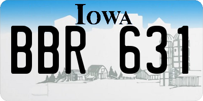 IA license plate BBR631