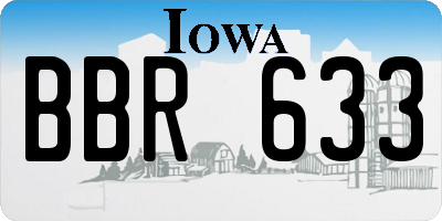 IA license plate BBR633