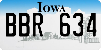 IA license plate BBR634