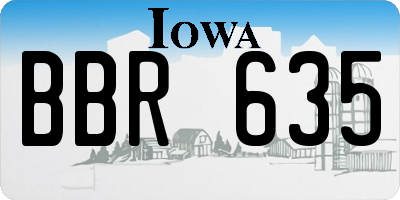 IA license plate BBR635