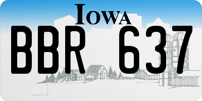 IA license plate BBR637