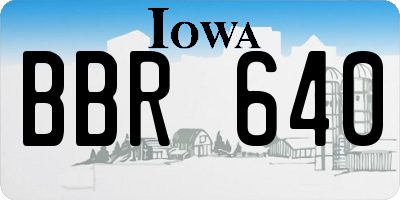 IA license plate BBR640