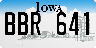 IA license plate BBR641