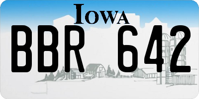 IA license plate BBR642