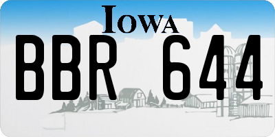 IA license plate BBR644