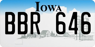 IA license plate BBR646