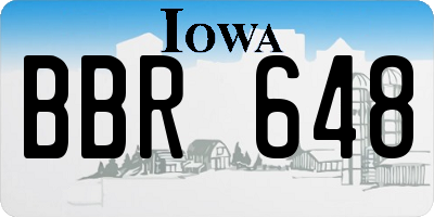 IA license plate BBR648
