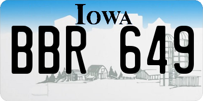 IA license plate BBR649