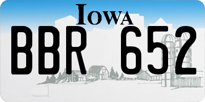 IA license plate BBR652