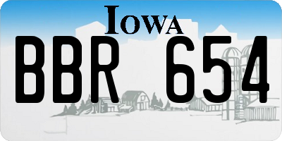 IA license plate BBR654