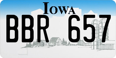 IA license plate BBR657