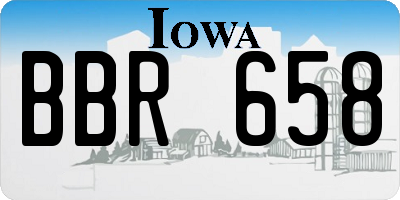 IA license plate BBR658