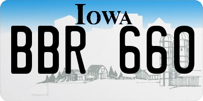 IA license plate BBR660