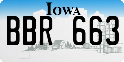 IA license plate BBR663