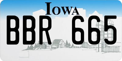 IA license plate BBR665