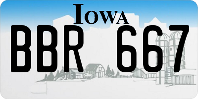 IA license plate BBR667