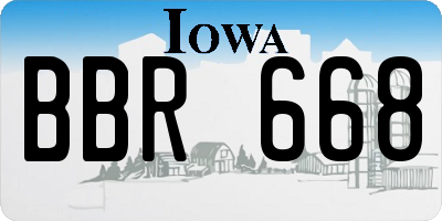 IA license plate BBR668