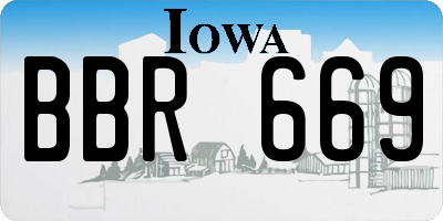 IA license plate BBR669