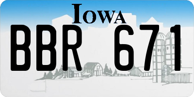 IA license plate BBR671