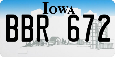 IA license plate BBR672