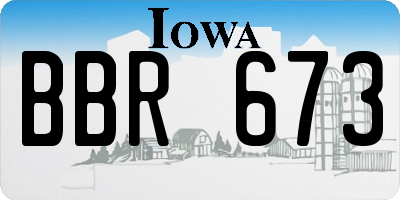 IA license plate BBR673