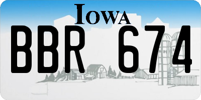 IA license plate BBR674