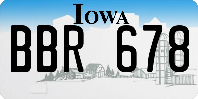 IA license plate BBR678