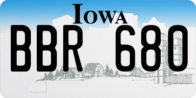 IA license plate BBR680