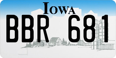 IA license plate BBR681