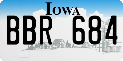 IA license plate BBR684