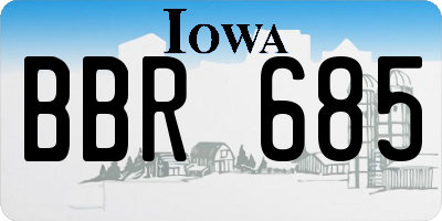 IA license plate BBR685