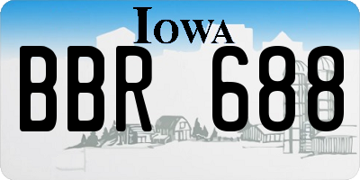 IA license plate BBR688