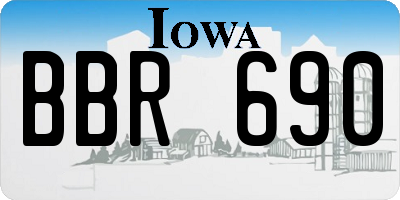 IA license plate BBR690