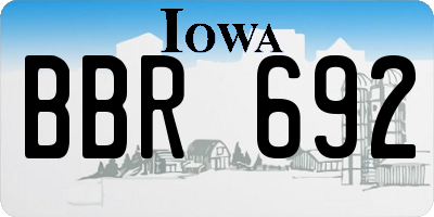 IA license plate BBR692