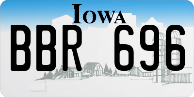 IA license plate BBR696