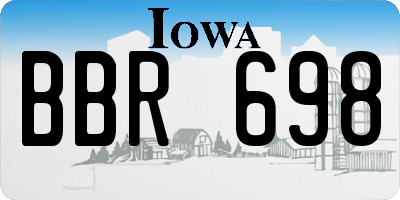 IA license plate BBR698