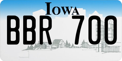 IA license plate BBR700
