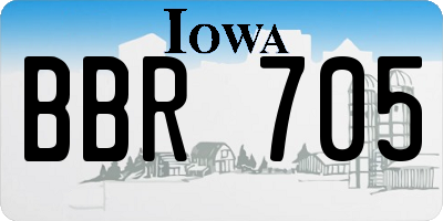 IA license plate BBR705