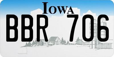 IA license plate BBR706