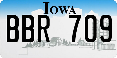 IA license plate BBR709