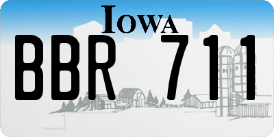 IA license plate BBR711