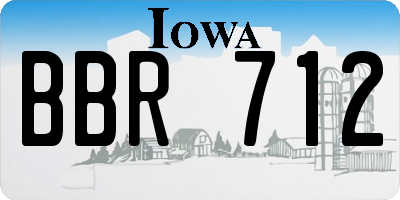 IA license plate BBR712