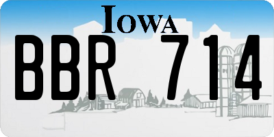 IA license plate BBR714