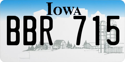 IA license plate BBR715