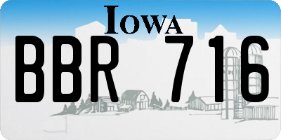 IA license plate BBR716